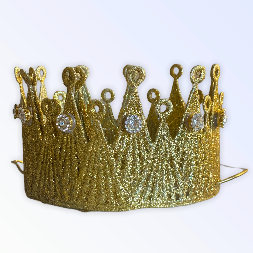 Glitter & Gold Crown Pet Hat for Dogs